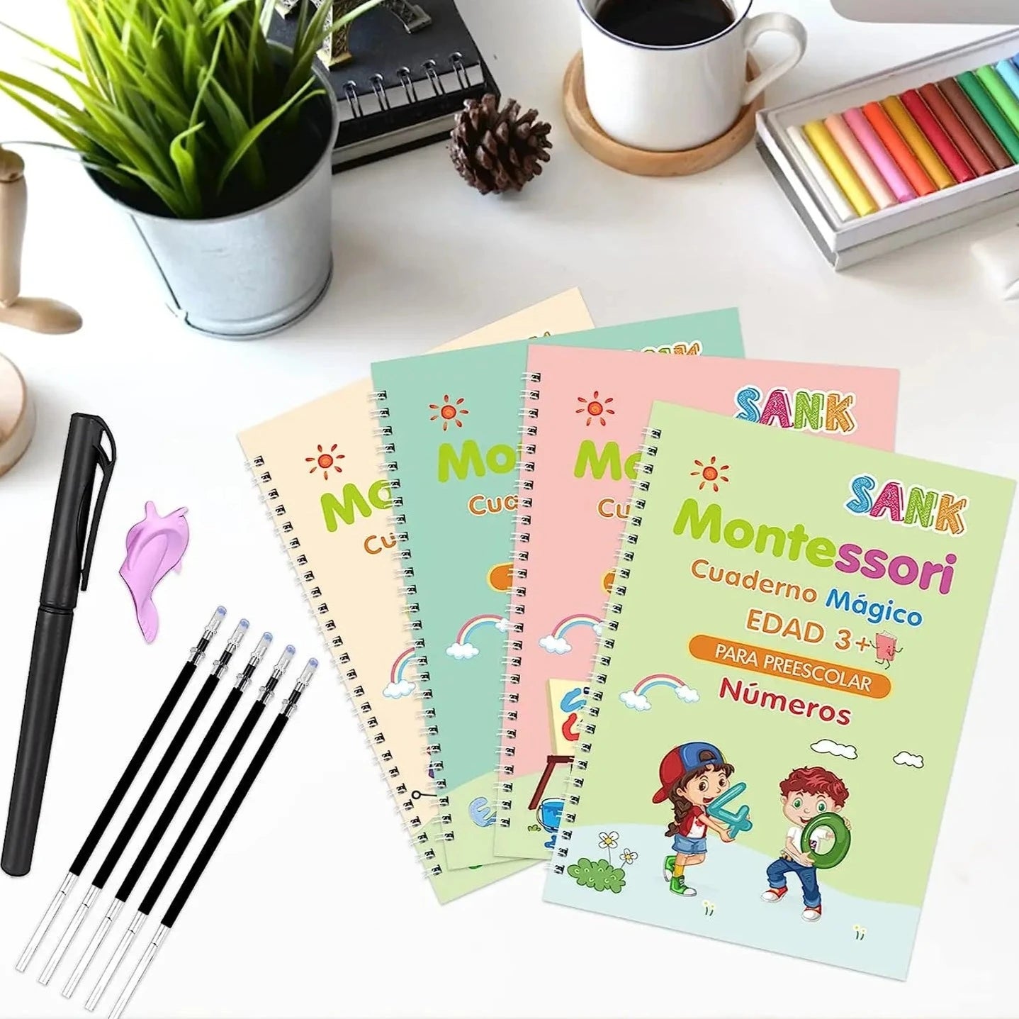 KIT DE 4 CUADERNOS REUTILIZABLES